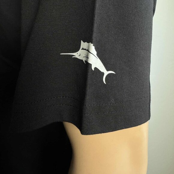 Tommy Bahama Pineapple Paradise Football Tee Crew T-Shirt $70 in Black - Picture 7 of 16